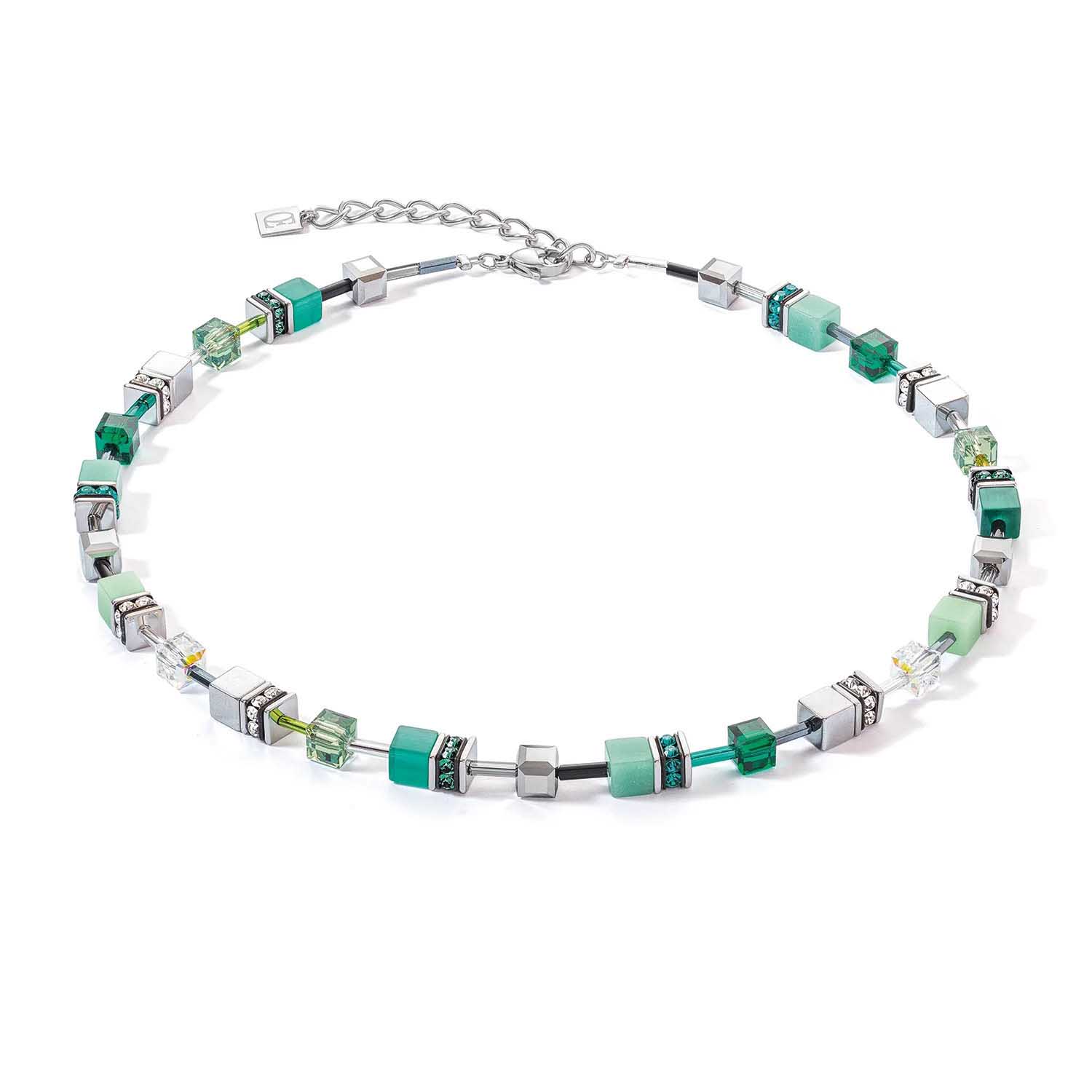 Coeur de Lion GeoCUBE® Teal Green Necklace